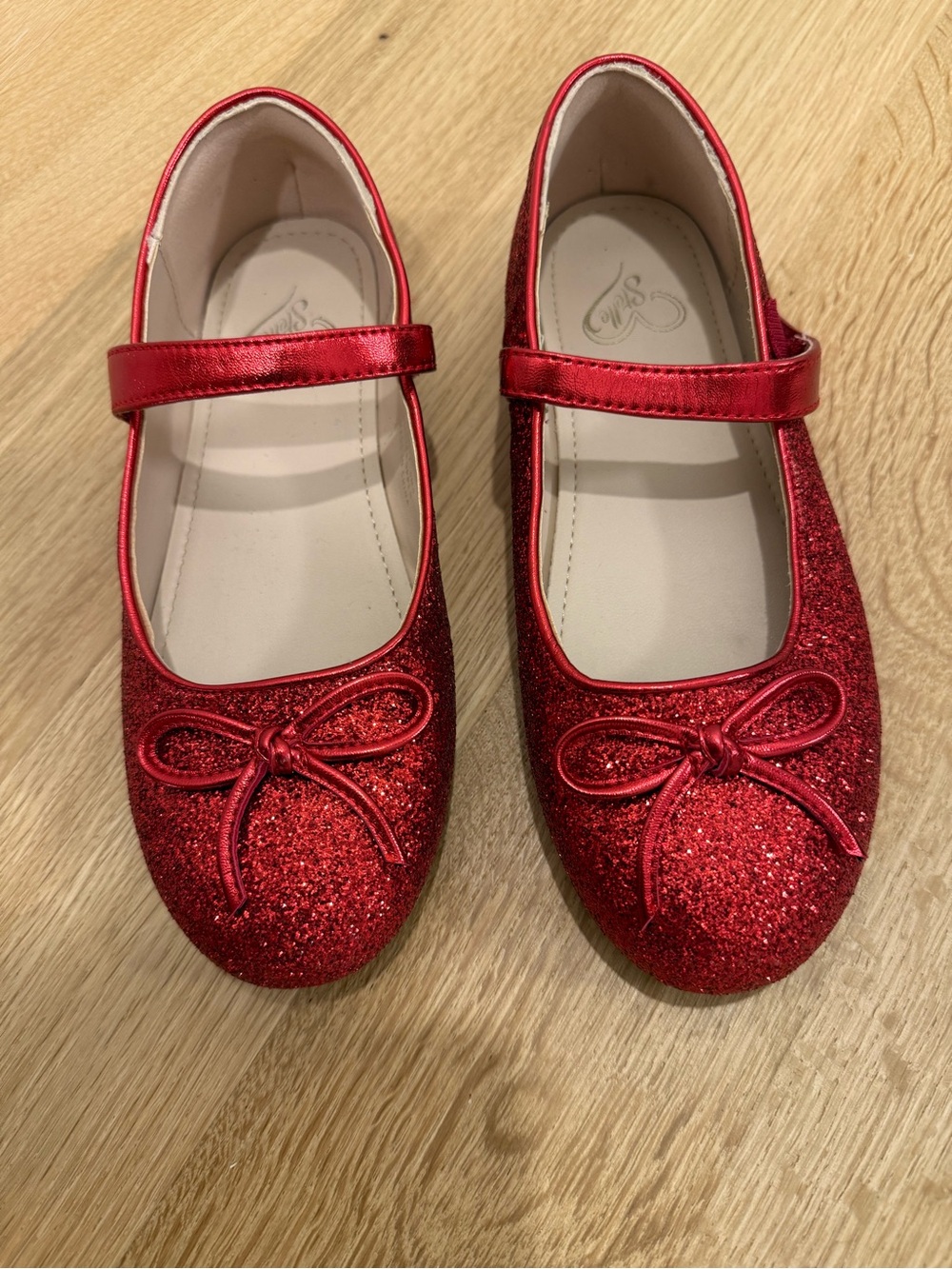 Ruby Red Sparkly Dorothy Girls Mary Jane Costume Flats Shoes